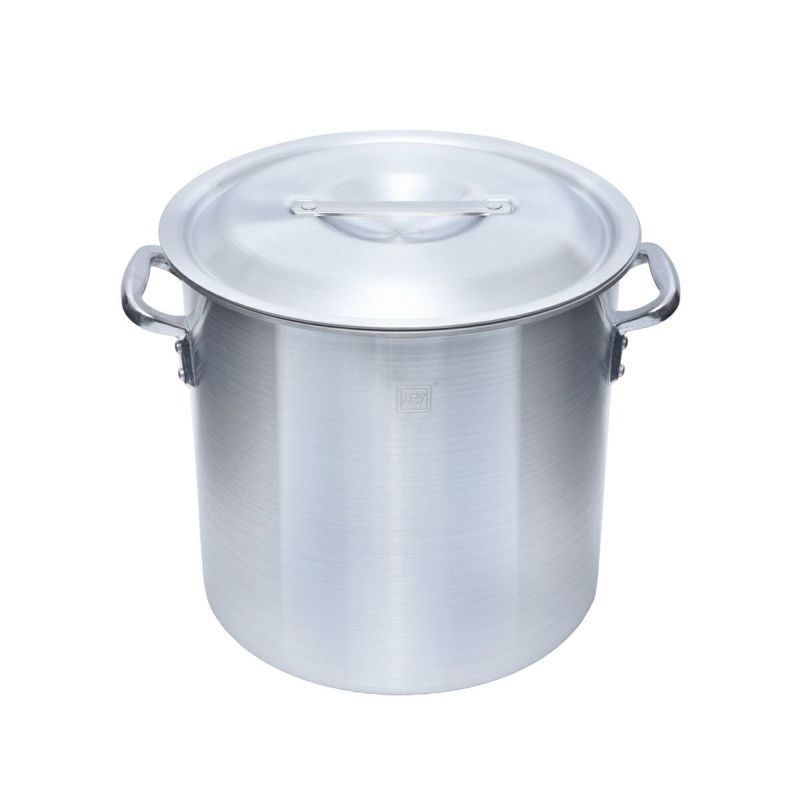 Thunder Group アルミ寸胴鍋 ガス専用 30cm 21L 目盛り付き 蓋付き