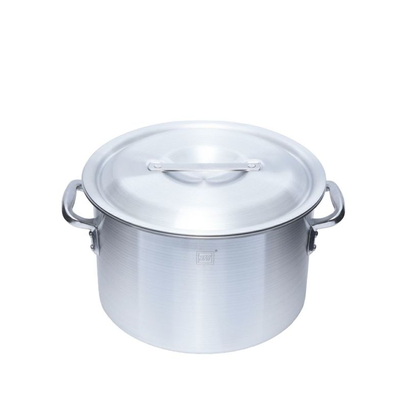 Thunder Group アルミ半寸胴鍋 ガス専用 30cm 14L 目盛り付き 蓋付き