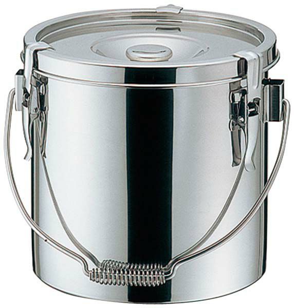 通販のアイリスプラザ UK 18-8ステンレス ダブル汁食缶 (フック付) 10L キッチン、日用品、文具