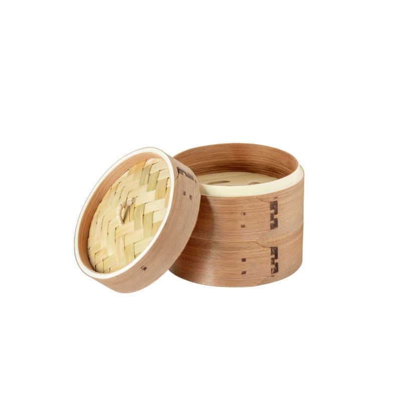 Thunder Group せいろ 蒸し器 15cm 2段セット シート20枚付 杉 竹 天然